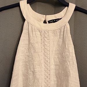 Cable & Gauge White Lace Front Halter Top